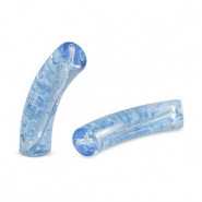 Acrylic Tube bead 33x8mm crackled Carolina blue